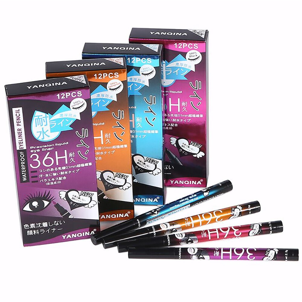 Black Liquid Eyeliner Waterproof Eyeliner Pencil 36h Long-lasting