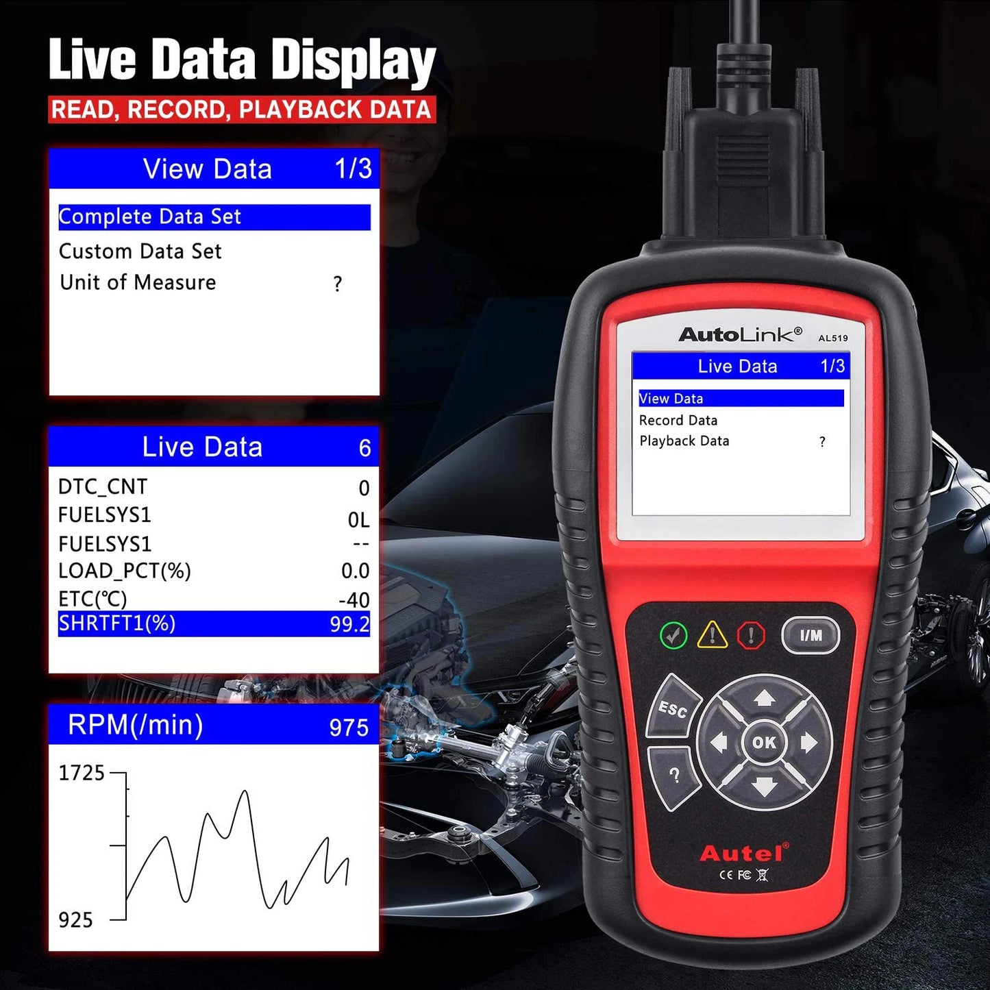 Autel AutoLink AL519 Diagnostic Tool OBD2 Scanner Code Reader Scanner Automotriz Automotivo Scanner Car diagnostic