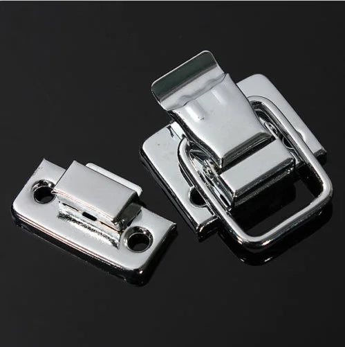 10Pcs Silver Fastener Toggle Latches Catch Chest Suitcase Boxes Buckles Trunk Lock