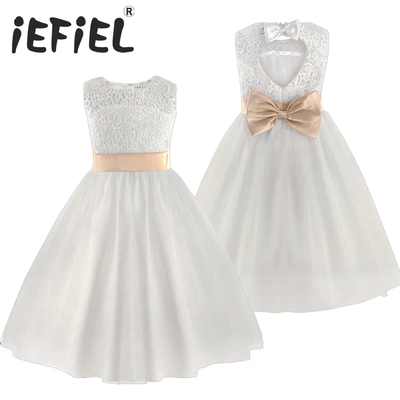 2020 Brand New Flower Girl Dresses White/Ivory Real Party Pageant Communion Dress Little Girls Kids/Children Dress for Wedding