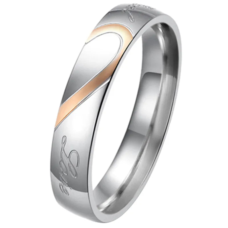 Boniskiss 2020 Rings For Men Women Stainless Steel Wedding Ring Female Italian Jewelry Lovers Heart Joyas En Acero Inoxidable