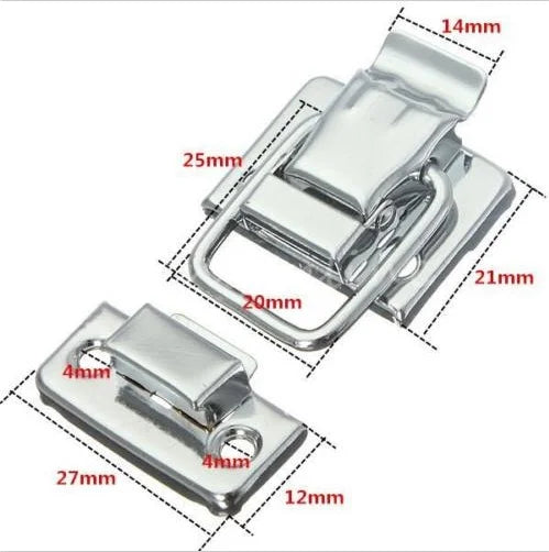 10Pcs Silver Fastener Toggle Latches Catch Chest Suitcase Boxes Buckles Trunk Lock