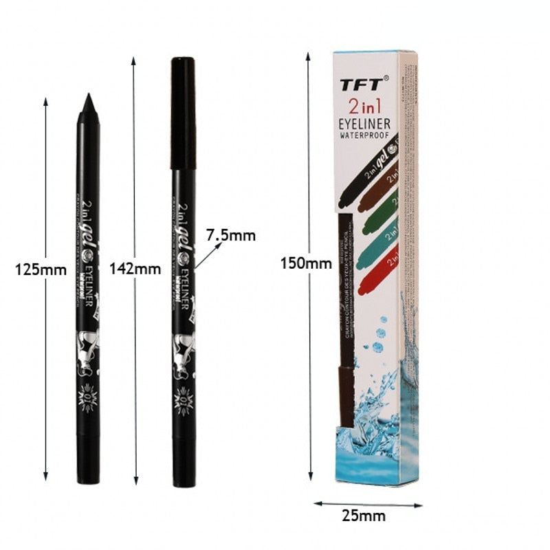 Long Lasting Eyeliner Pencil Colourful Pigment Waterproof Blue Black