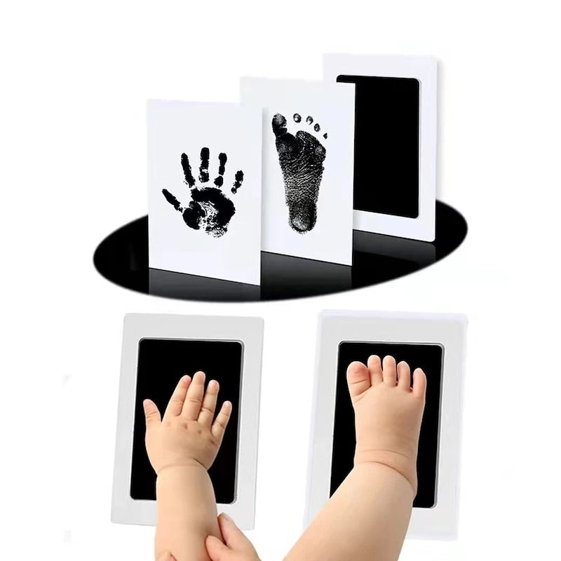 Newborn Baby Diy Hand And Footprint Kit Ink Pads Photo Frame Handprint