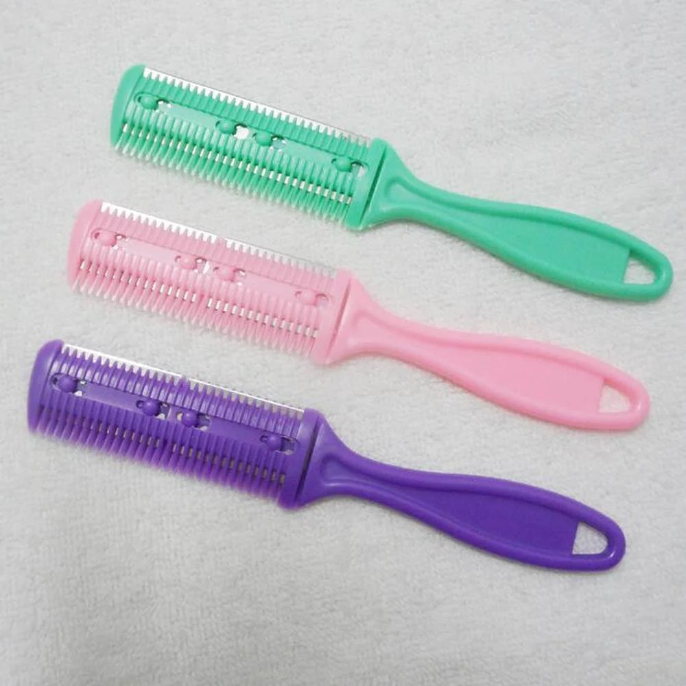 1pc Hair Cutting Comb Hair Brushes with Razor Blades Hair Trimmer Cutting Thinning Tool Barber Tool Hair Salon DIY Styling Tools