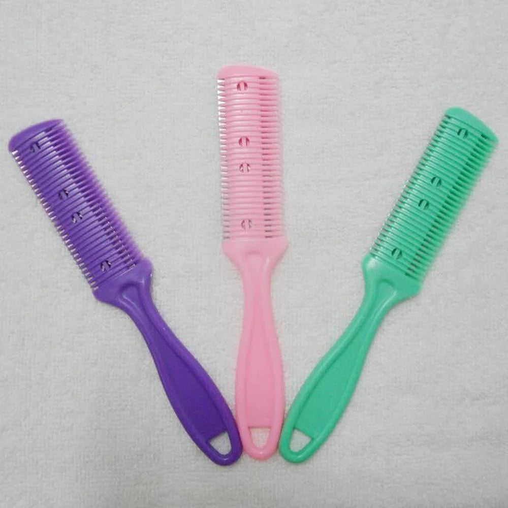 1pc Hair Cutting Comb Hair Brushes with Razor Blades Hair Trimmer Cutting Thinning Tool Barber Tool Hair Salon DIY Styling Tools