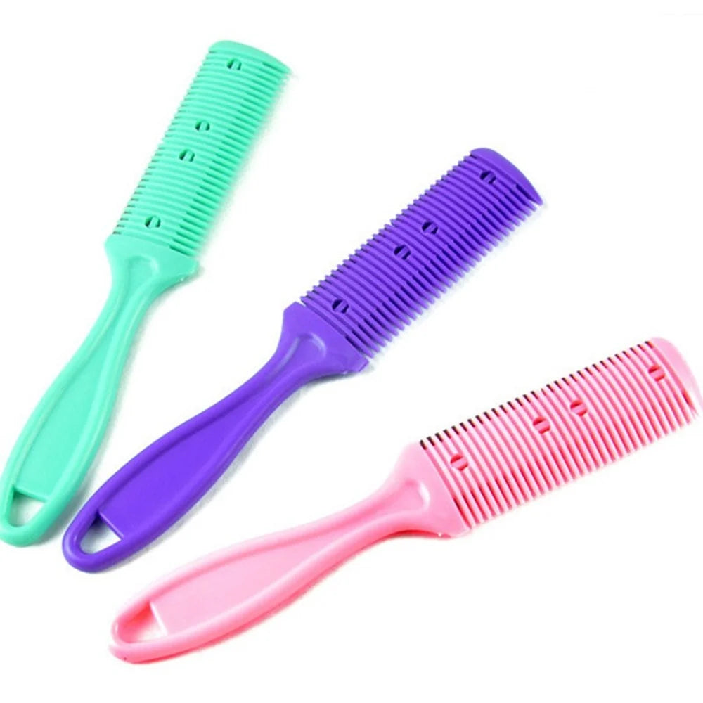 1pc Hair Cutting Comb Hair Brushes with Razor Blades Hair Trimmer Cutting Thinning Tool Barber Tool Hair Salon DIY Styling Tools