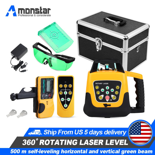 Automatic Self-leveling Rotary Laser Level Red Green Beam 500m Range Horizontal Vertical Laser Levels