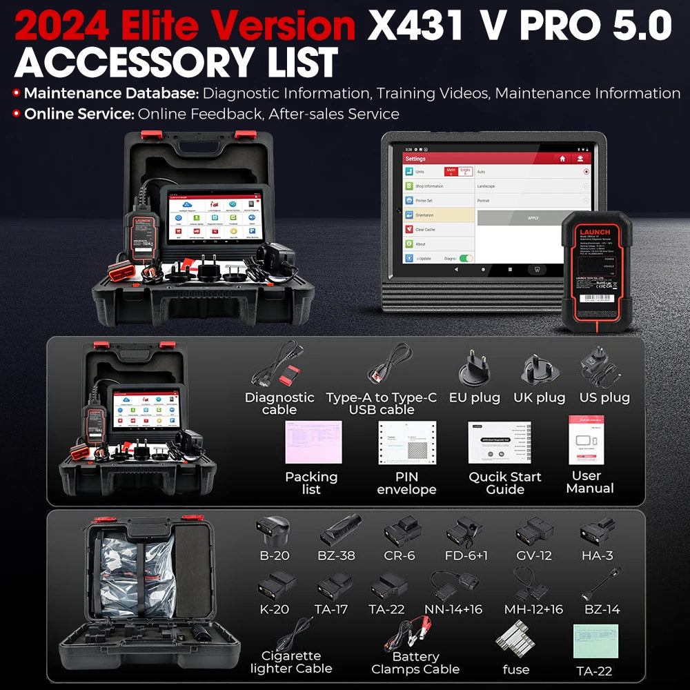 Launch X431 PRO V5.0 Automotive Diagnostic tools Full System ECU Coding Active test 37+ Service FCA CANFD DOIP OBD2 scanner