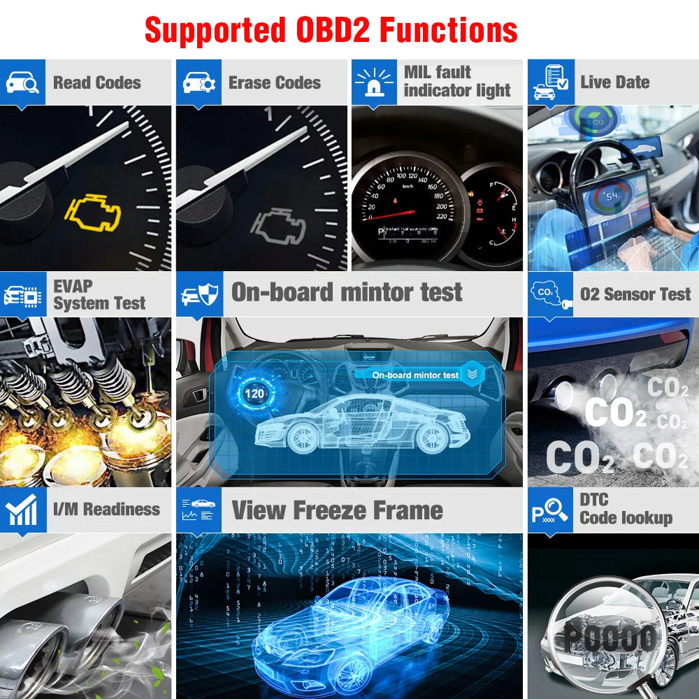 LAUNCH X431 CRP123 OBD2 Tools ABS SRS Airbag Engine AT Automotive Diagnostic Scanner Full OBDII Code Reader Lifetime Free Update