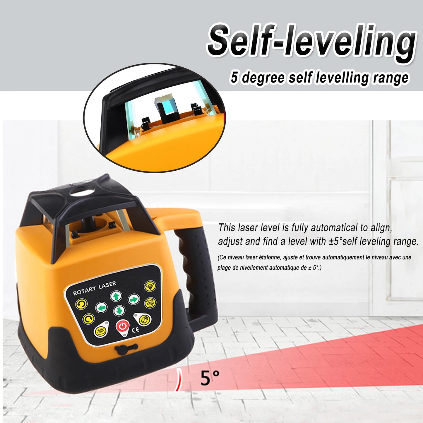 Automatic Self-leveling Rotary Laser Level Red Green Beam 500m Range Horizontal Vertical Laser Levels