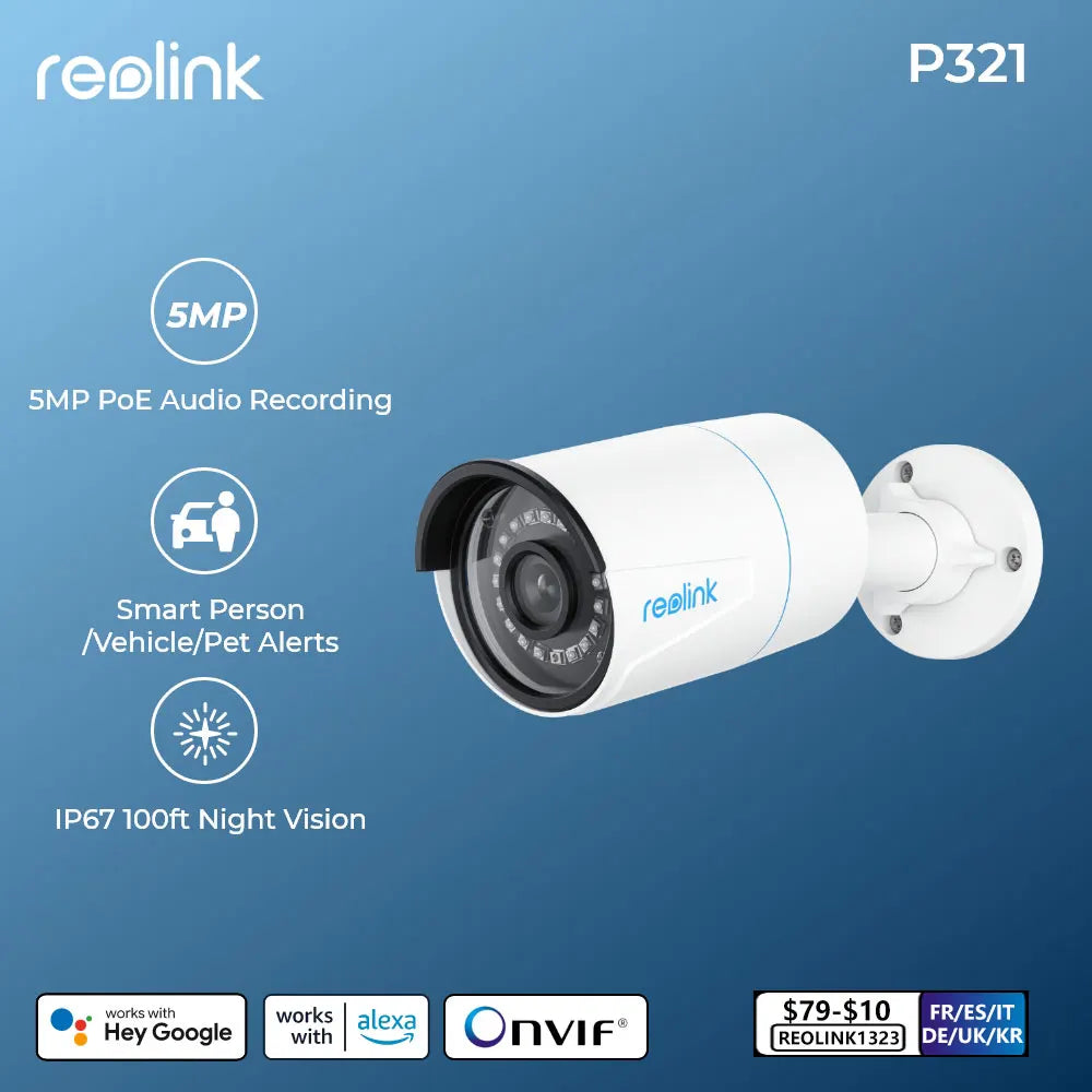 [Refurbished Camera]Reolink 8MP Outdoor IP Camera 5MP Infrared PoE Security Cam Smart Detection Home Video Surveillance Camera