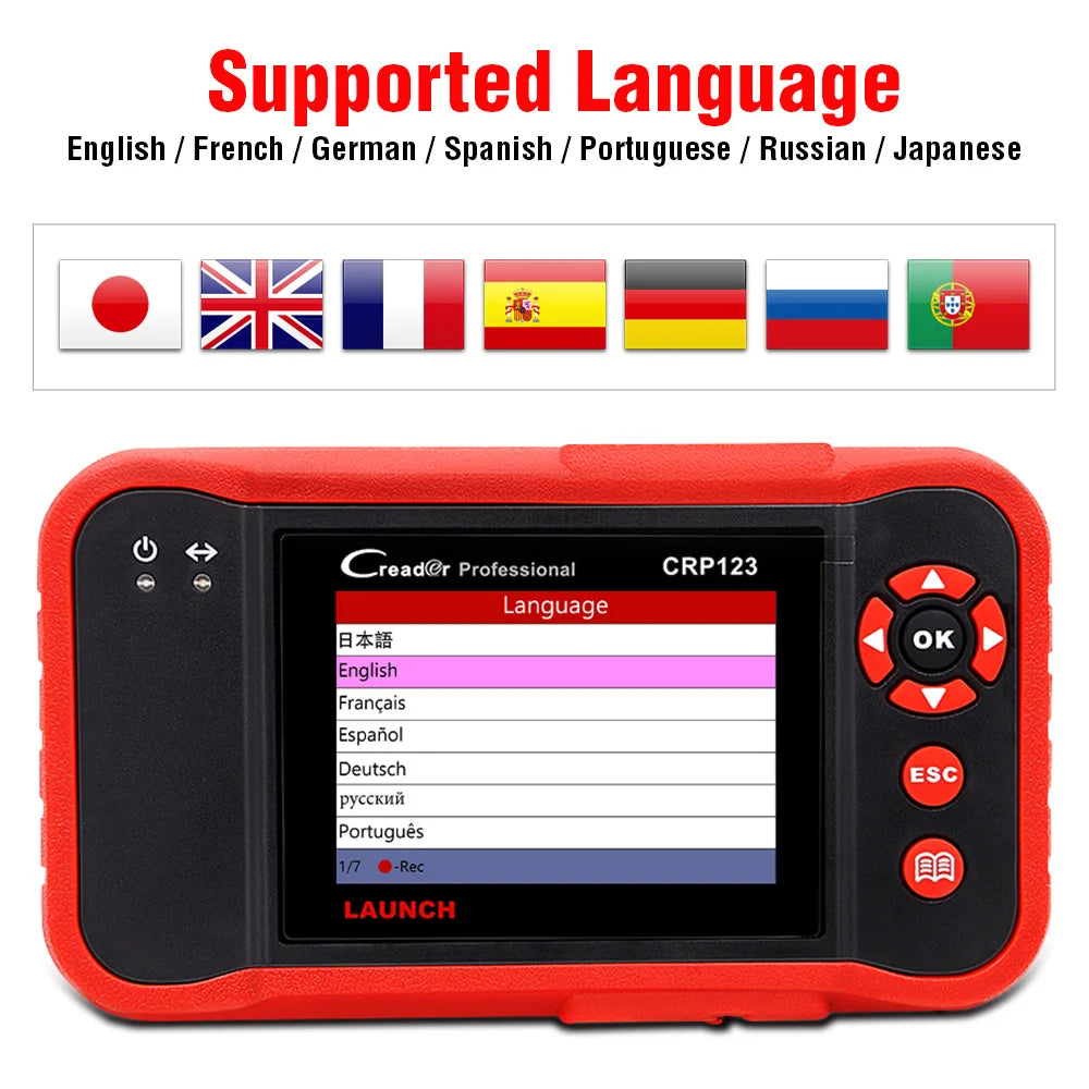 LAUNCH X431 CRP123 OBD2 Tools ABS SRS Airbag Engine AT Automotive Diagnostic Scanner Full OBDII Code Reader Lifetime Free Update